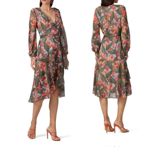 Badgley Mischka Dresses & Skirts - Badgley Mischka Multi Floral Wrap Dress sz 16